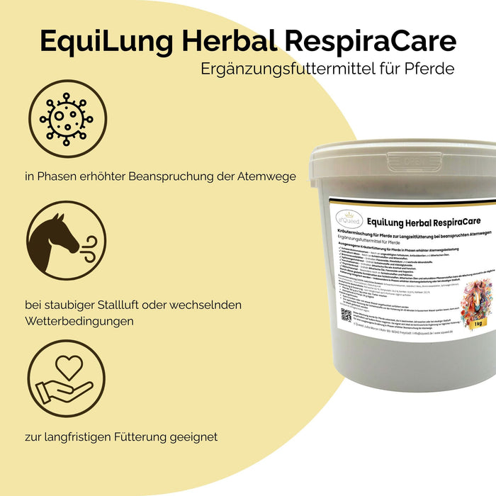 EquiLung Herbal RespiraCare – Kräutermischung für Pferde zur Langzeitfütterung bei beanspruchten Atemwegen