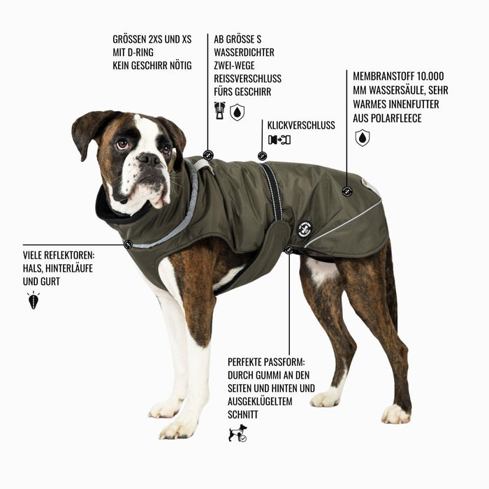 Hundewinterjacke "Cranberry Red" - besonders warm - NEU mit Rückenöffnung