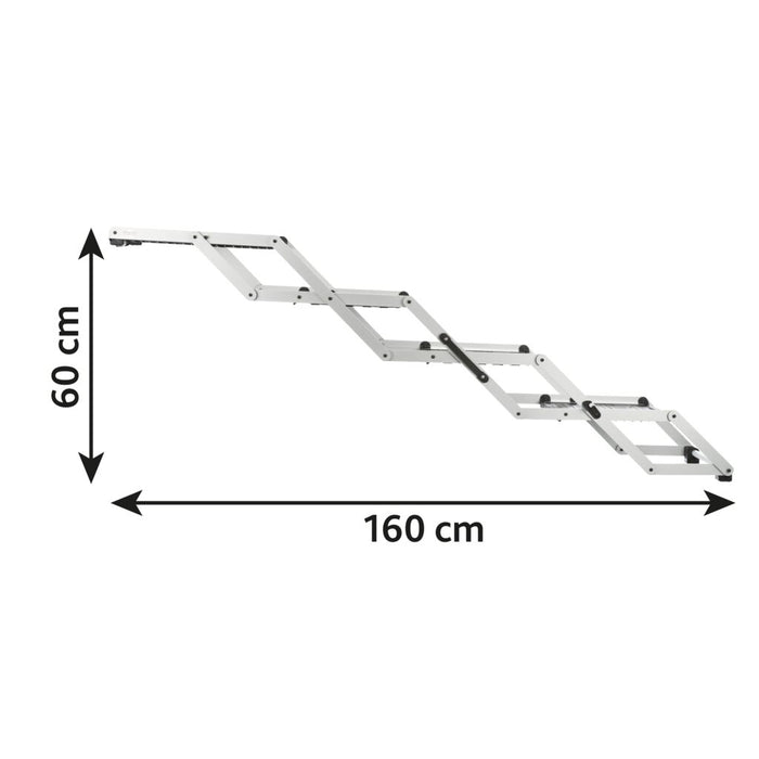 4-stufige Falt-Treppe, Aluminium/Kunststoff/TPR