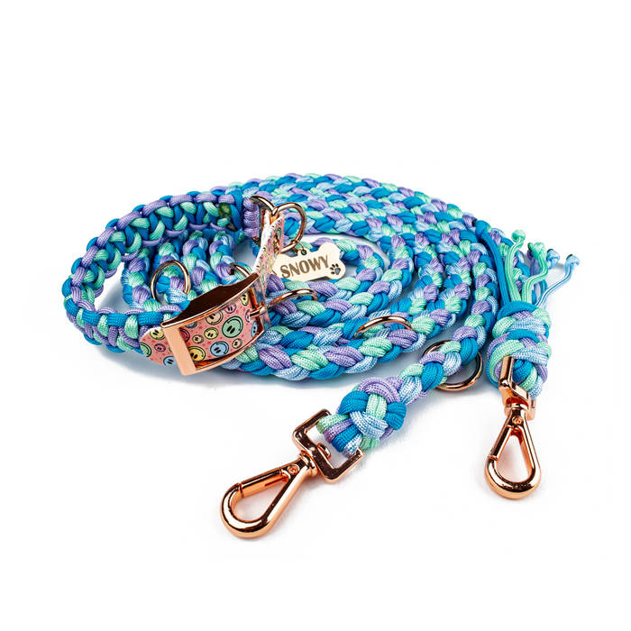 Hundehalsband Tierluxe Snowy Blau Handgemacht Paracord Biothane