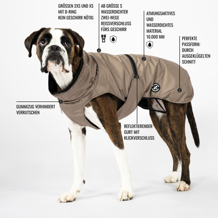 Hunderegenjacke mit Rückenöffnung "Midnight Black"
