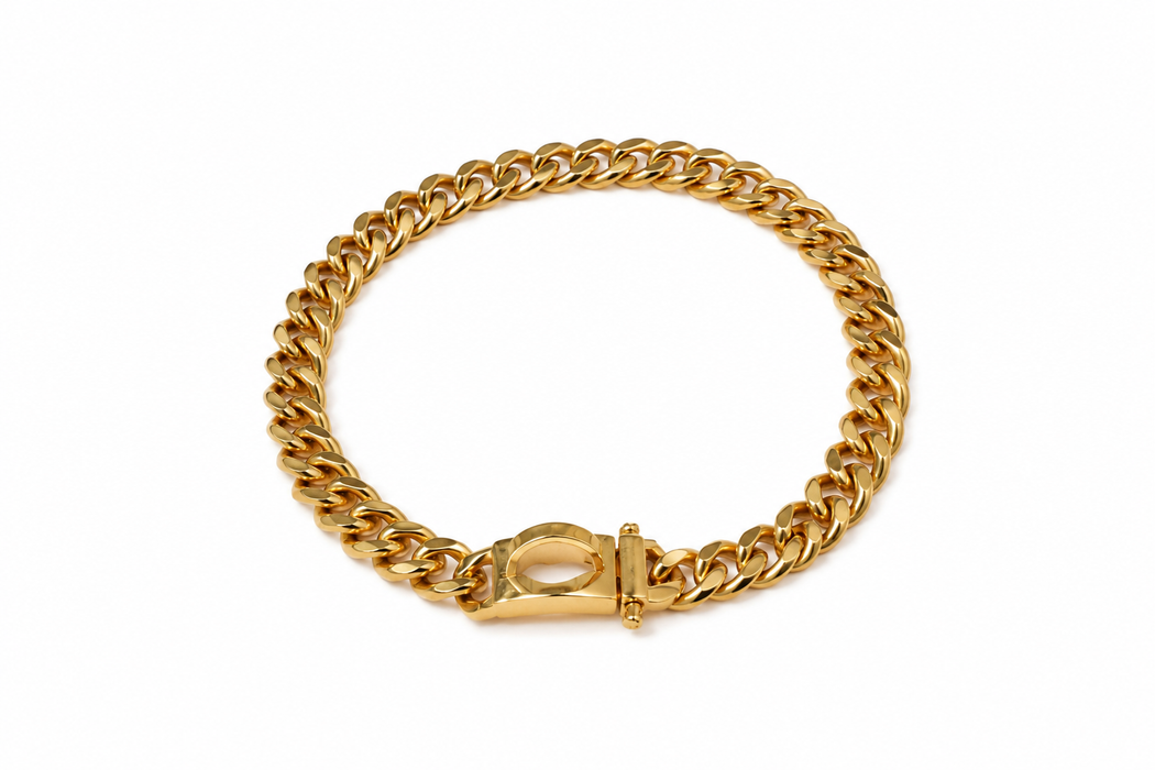 Hundehalsband Tierluxe Gold Kette