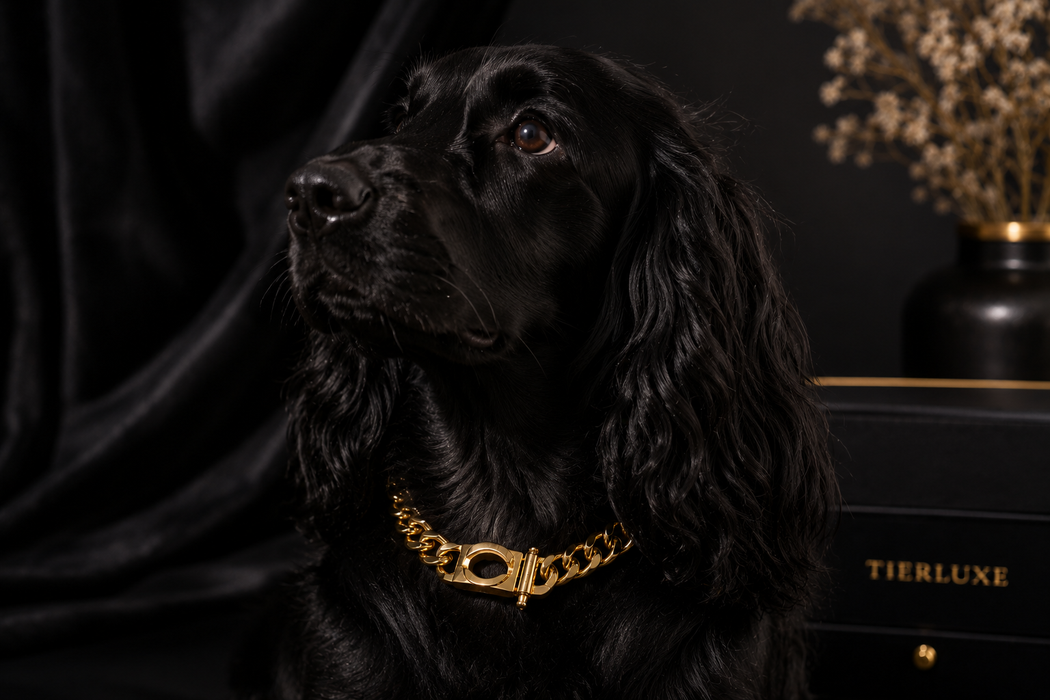 Hundehalsband Tierluxe Gold Kette