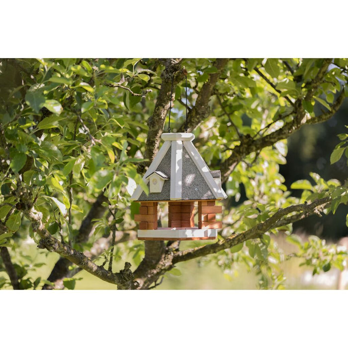natura Futterhaus zum Aufhängen, Kiefernholz, braun/weiß