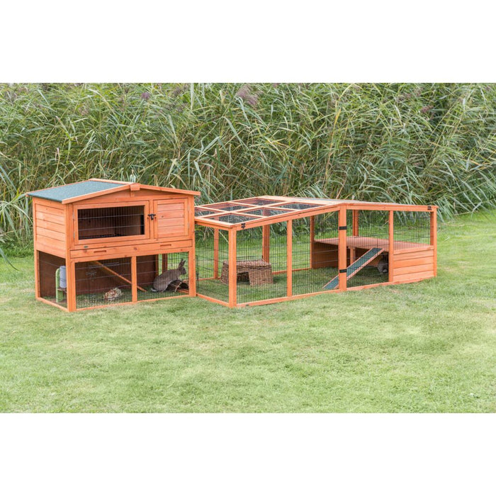 natura Kleintierstall mit Freilaufgehege, braun