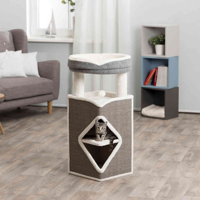 Cat Tower Arma, grau/weiß