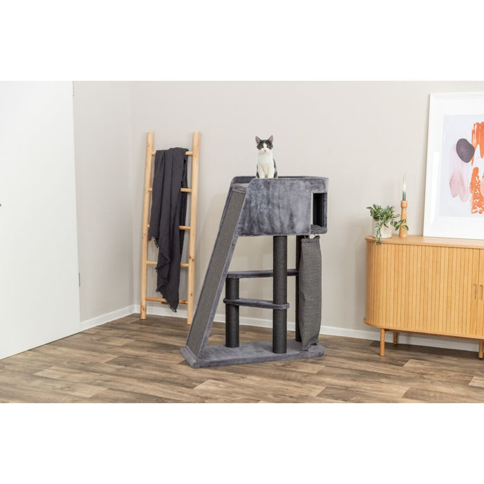 Kratzbaum Active, grau mit Kletterrampe