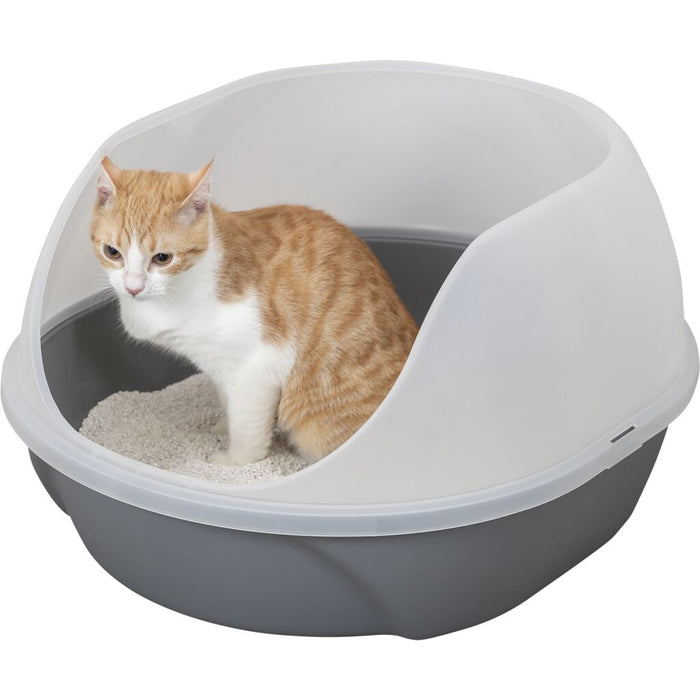 Katzentoilette Simao, hoher Rand, grau