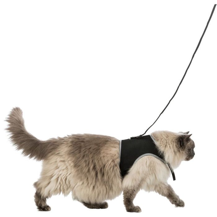 Softgeschirr, Katze, mit Leine XXL, schwarz