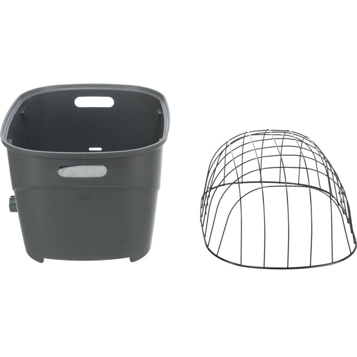 Fahrradkorb für Gepäckträger, Kunststoff/Metall, grau