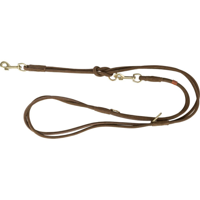 Pure V-Leine, rundgenäht, Leder, braun