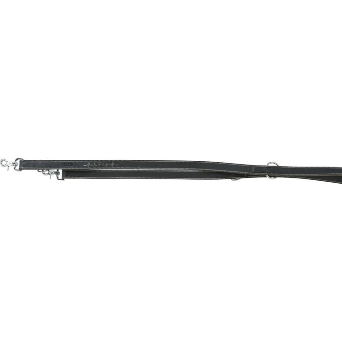 Rustic Fettleder-V-Leine Heartbeat, schwarz