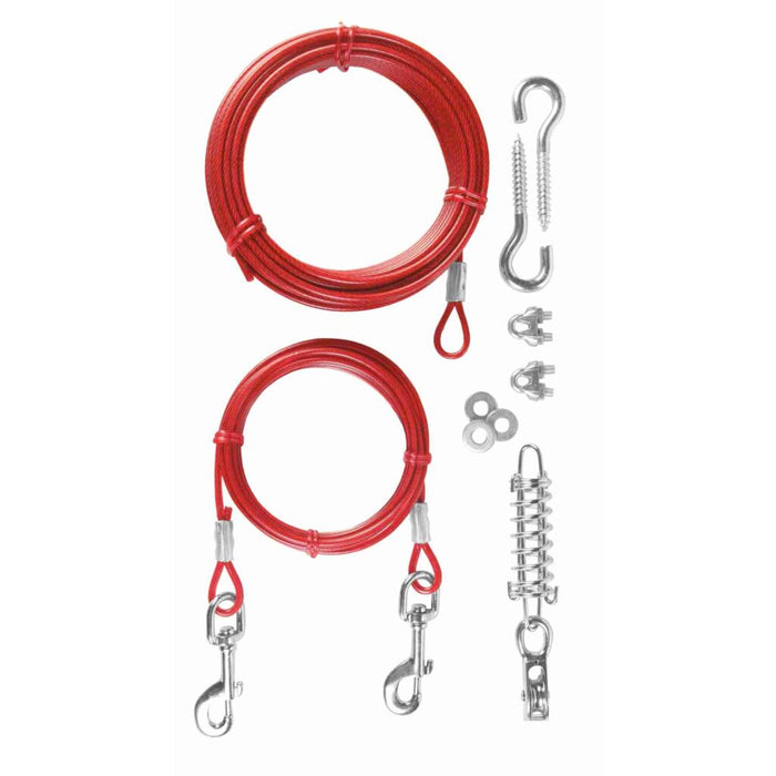 Spannleine mit Laufleine, rot