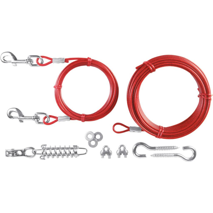 Spannleine mit Laufleine, rot
