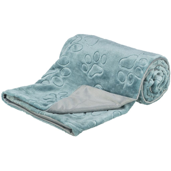 Decke Barry, Softplüsch, blau/grau