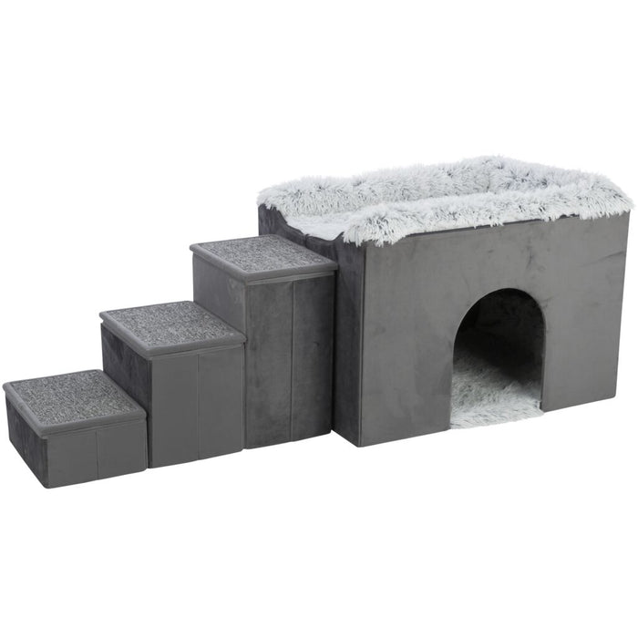 Höhle Harvey mit Treppe, grau/weiß-schwarz