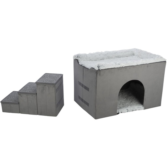 Höhle Harvey mit Treppe, grau/weiß-schwarz