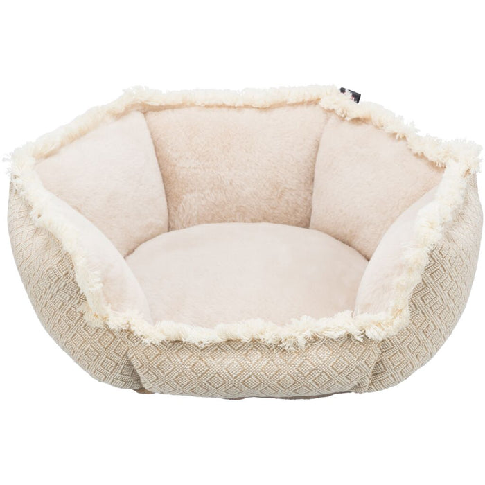 Bett Boho, rund, beige