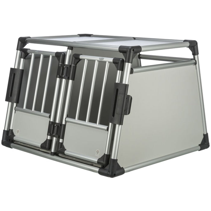 Transportbox, doppelt, Aluminium, silber/hellgrau
