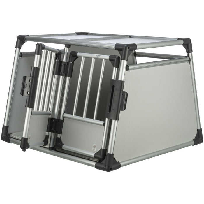 Transportbox, doppelt, Aluminium, silber/hellgrau