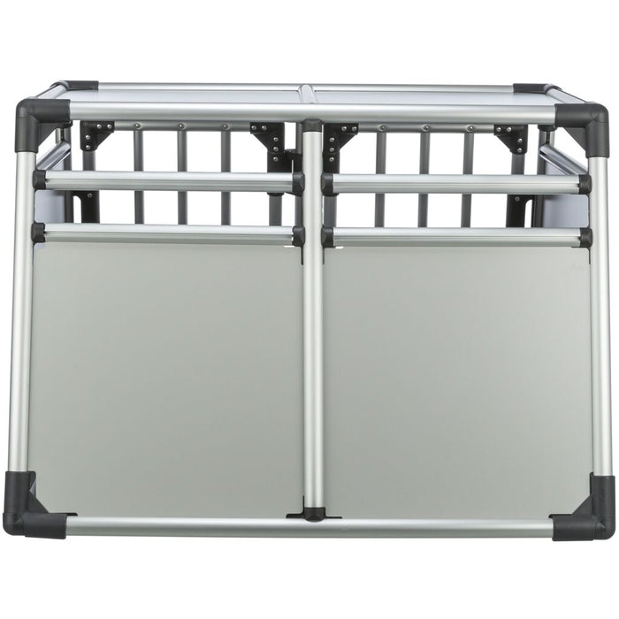 Transportbox, doppelt, Aluminium, silber/hellgrau