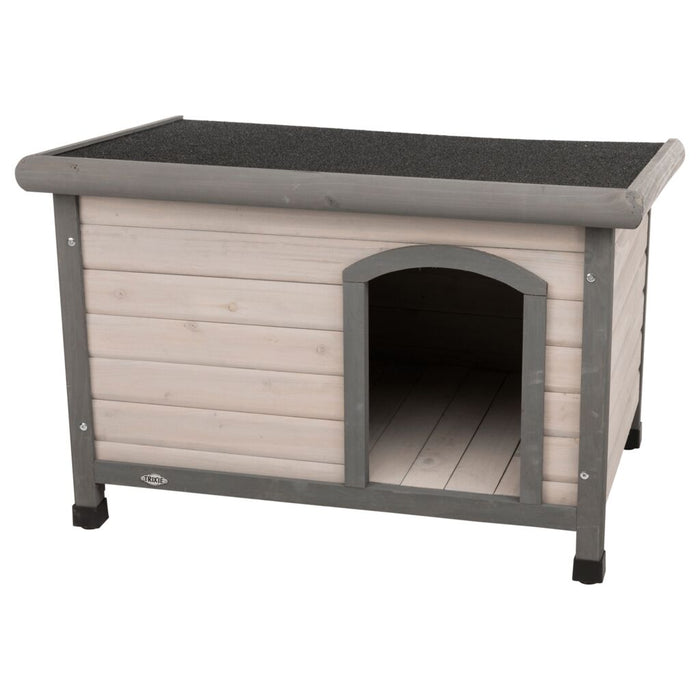 natura Hundehütte Classic Flachdach, grau