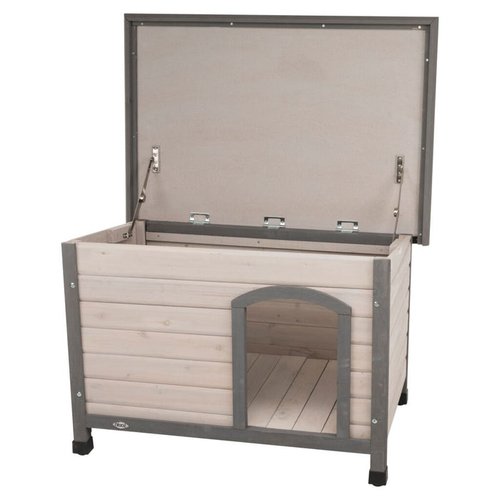 natura Hundehütte Classic Flachdach, grau