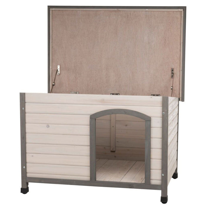 natura Hundehütte Classic Flachdach, grau