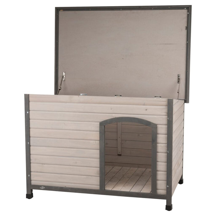 natura Hundehütte Classic Flachdach, grau
