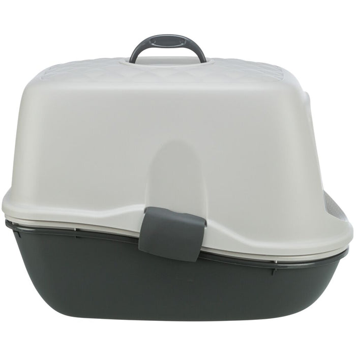 Katzentoilette Berto Top, mit Haube,Trennsystem, hellgrau/dunkelgrau