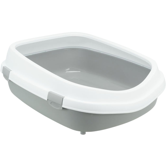 Katzentoilette Primo XXL, mit Rand, grau/weiß