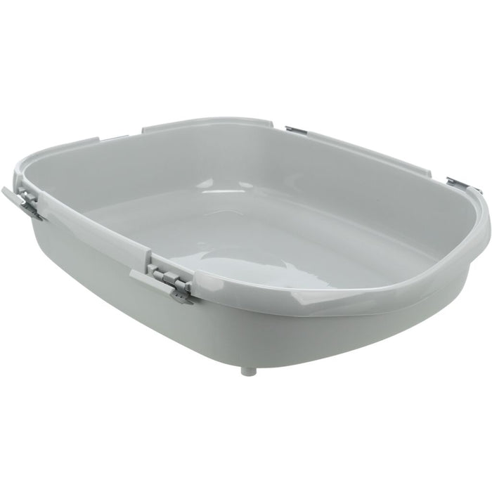 Katzentoilette Primo XXL, mit Rand, grau/weiß