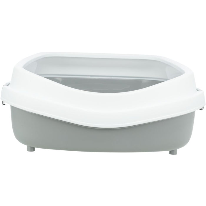 Katzentoilette Primo XXL, mit Rand, grau/weiß