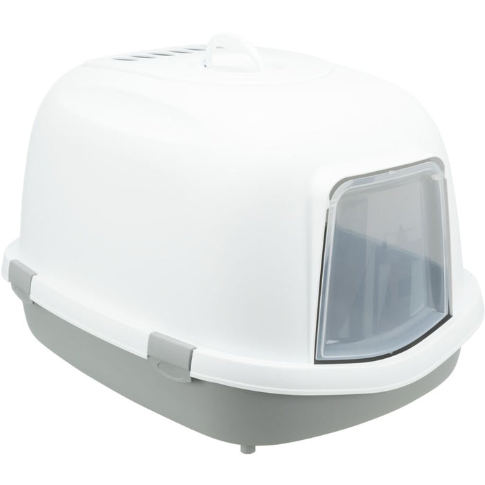 Katzentoilette Primo XXL Top, mit Haube, grau/weiß
