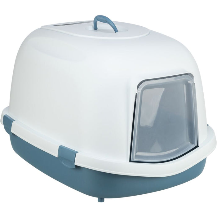 Katzentoilette Primo XXL Top, mit Haube, blau/weiß