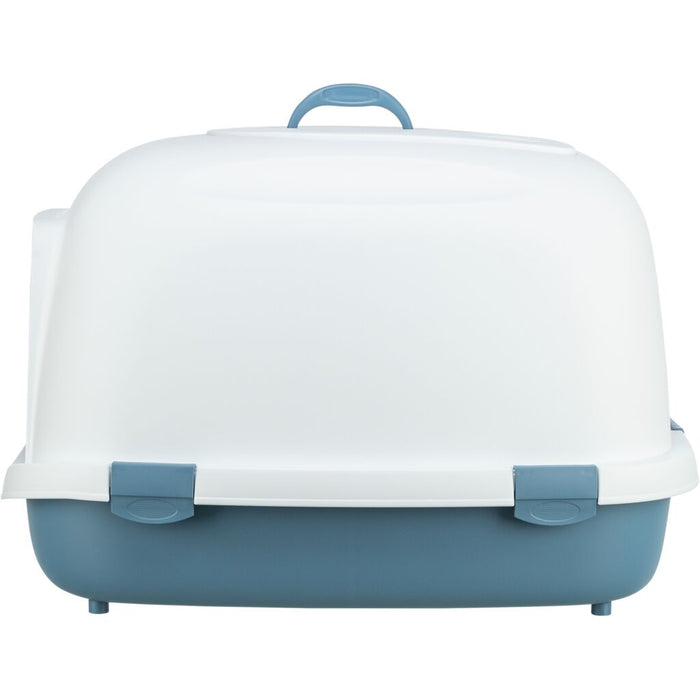 Katzentoilette Primo XXL Top, mit Haube, blau/weiß