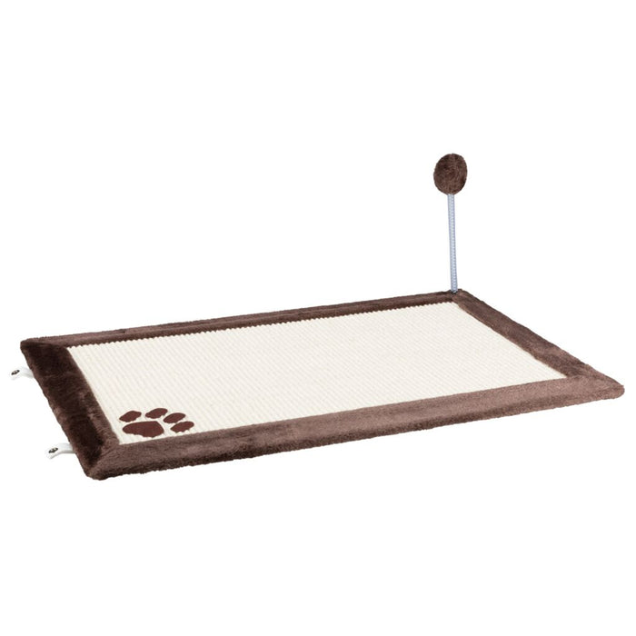 Kratzmatte mit Spielzeug, Sisalteppich/Plüsch, natur/braun
