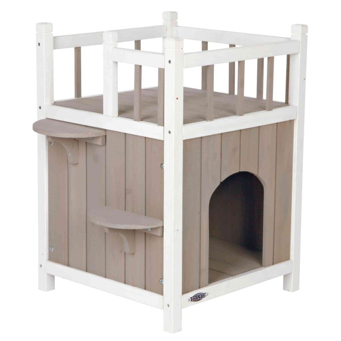 natura Cat's Home mit Balkon, grau/weiß