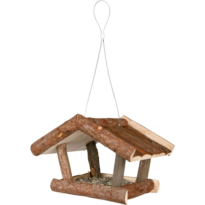 Futterhaus zum Aufhängen, Rindenholz, natur