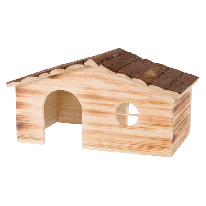 Haus Ragna 2 Ausgänge Kaninchen, Rindenholz/geflammt