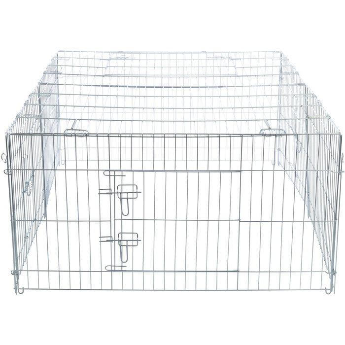 natura Freilaufgehege mit Abdeckung, Metall
