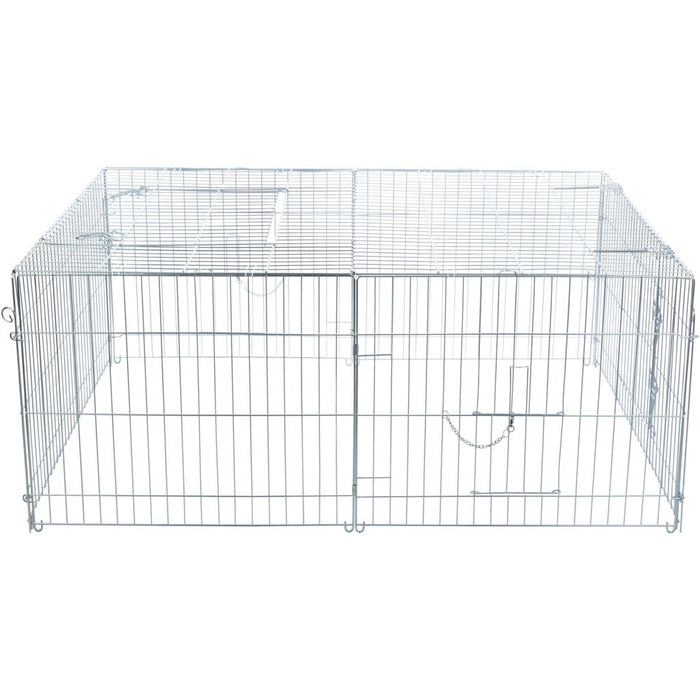 natura Freilaufgehege mit Abdeckung, Metall
