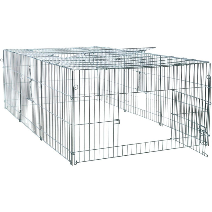 natura Freilaufgehege mit Abdeckung, Metall