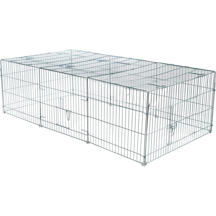 natura Freilaufgehege mit Abdeckung, Metall