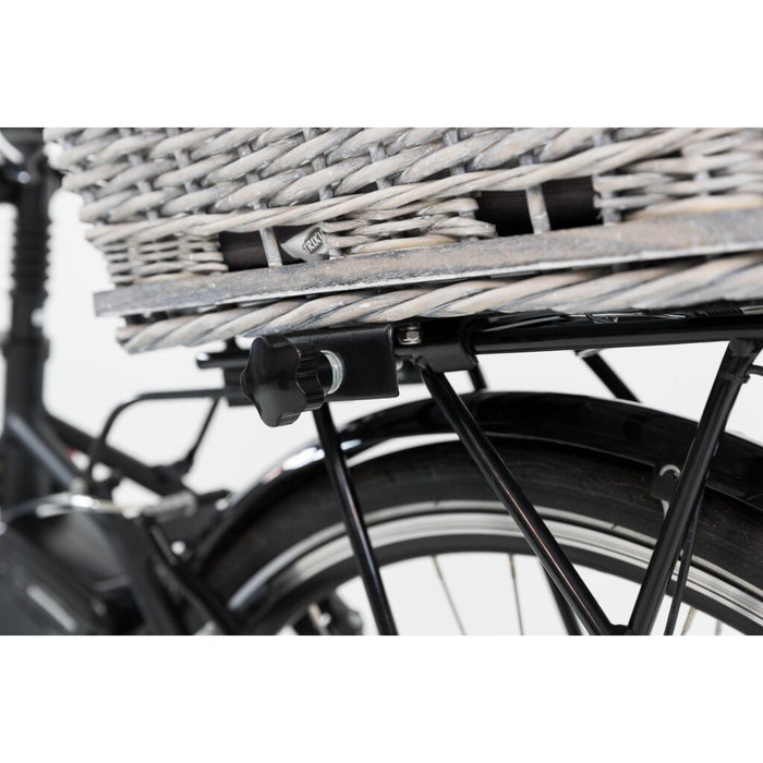 Fahrradkorb m. Gitter f. Gepäckträger,Weide/Metall, grau