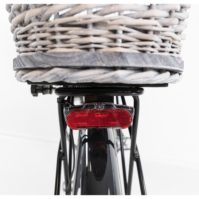 Fahrradkorb m. Gitter f. Gepäckträger,Weide/Metall, grau