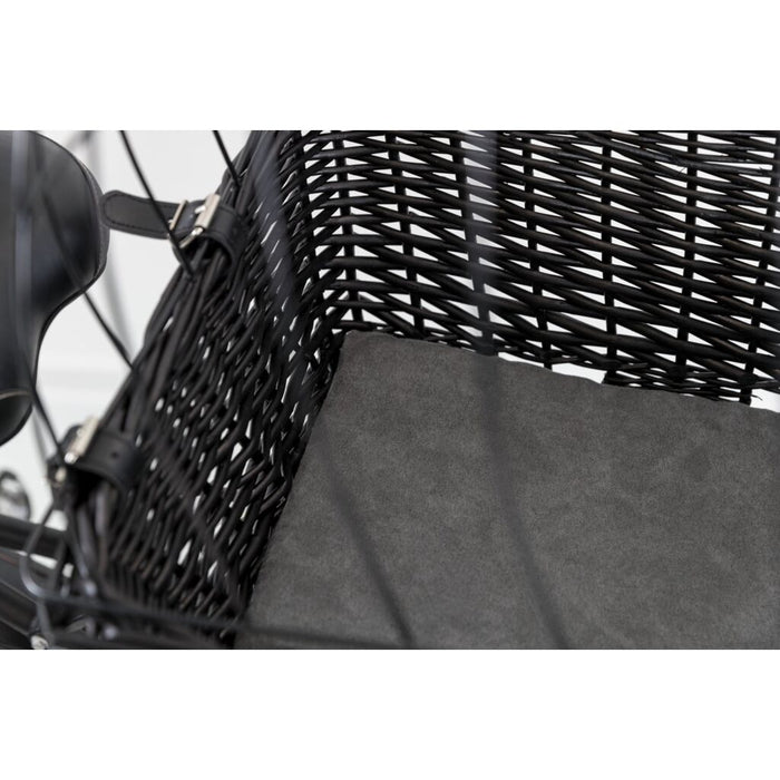 Fahrradkorb m. Gitter f. Gepäckträger,Weide/Metall, schwarz