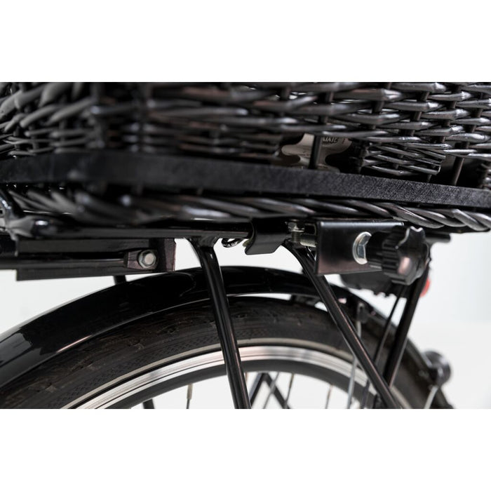 Fahrradkorb m. Gitter f. Gepäckträger,Weide/Metall, schwarz