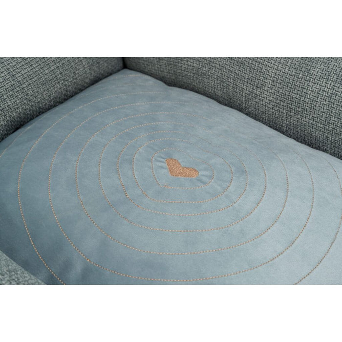 Bett Viviana, eckig, blau-grau