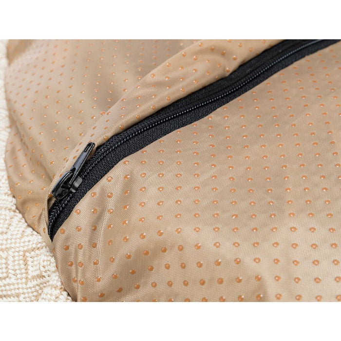 Bett Boho, rund, beige